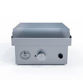 The Le Griddle Wee Griddle Single Burner Natural Gas Griddle, highlighting the electronic ignition and safety features.